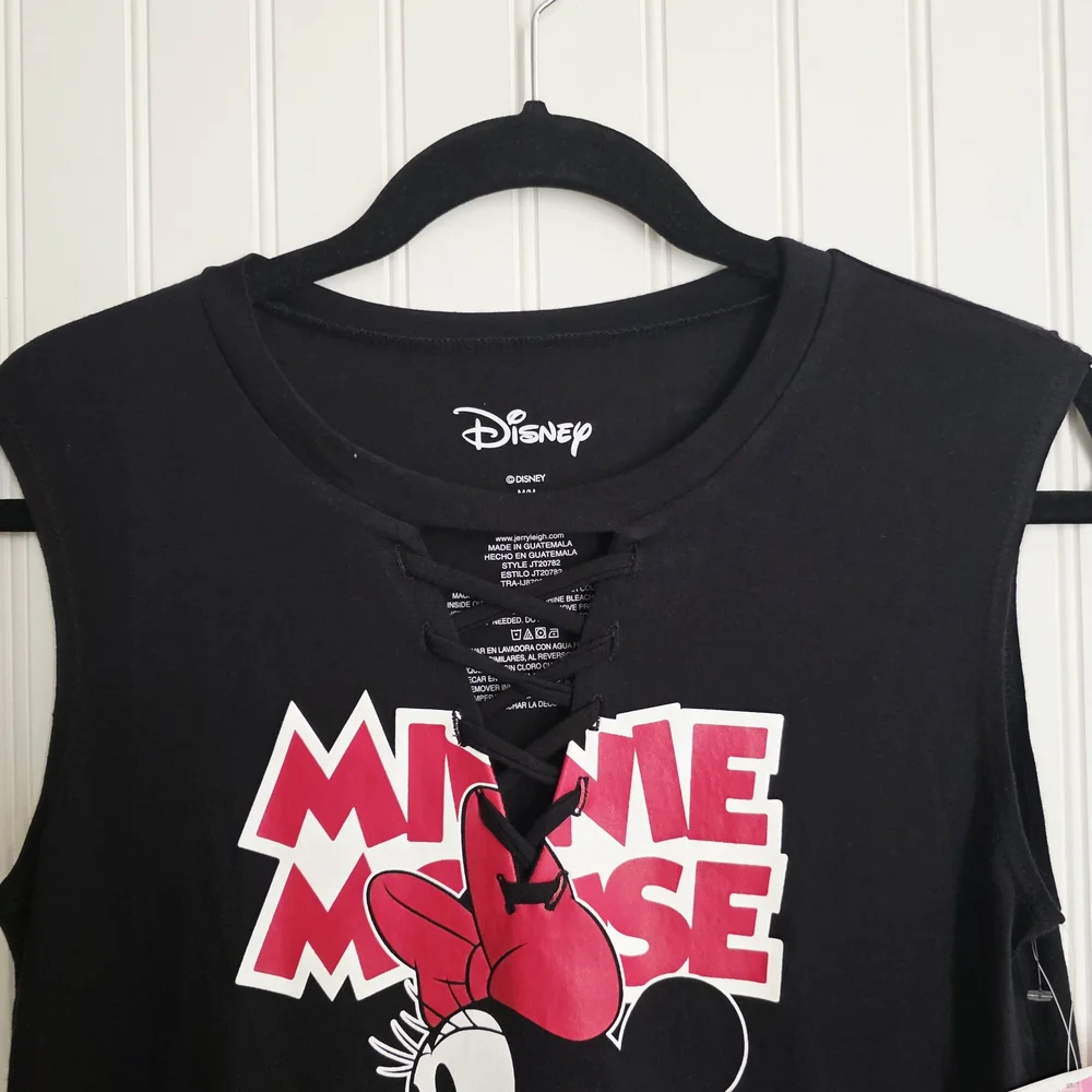 Disney Minnie Mouse Girls Black Tank Top M 7\8 - Picture 3 of 8